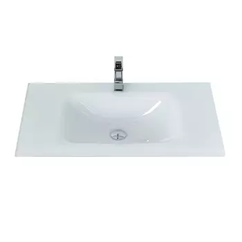 Раковина BelBagno стеклянная белая глянцевая, 910x465x145, BB910/465-LV-VTR-BL