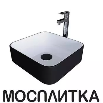 Раковина Grossman GR-4042BW, черная, белая внутри