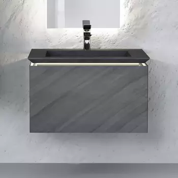 Раковина Jorno Incline Inc.08.80/P/Bet/JR 80 см из бетона, черная матовая