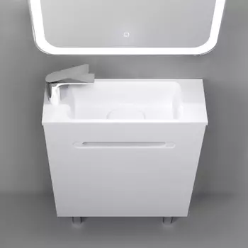 Раковина Jorno Modul 50 Mol.08.50/W/JR, литьевой мрамор,белая