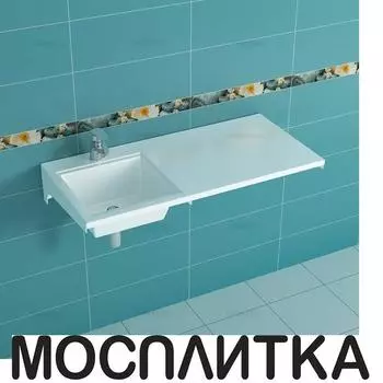 Раковина Санта Лидер 100x48 см без кронштейнов левая