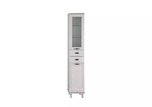 Шкаф-пенал Aquanet Тесса 35 фасад стекло жасмин серебро