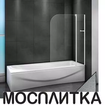 Шторка на ванну Cezares RELAX-V-11-100/140-P-Bi-R, профиль белый стекло рифленое 100см