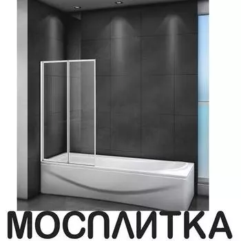 Шторка на ванну Cezares RELAX-V-2-80/140-P-Bi-L, профиль белый стекло рифленое 80см