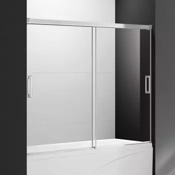 Шторка на ванну Cezares TANDEM-SOFT-VF-2-150/145-C-Cr-IV, профиль хром стекло прозрачное 150см