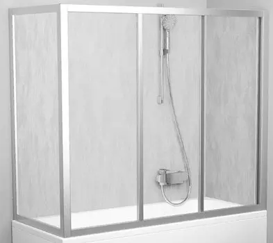 Шторка на ванну Ravak APSV-80 сатин+ Раин, серый