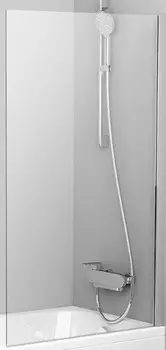 Шторка на ванну Ravak PVS1-80 блестящая+ прозрачное стекло, серый