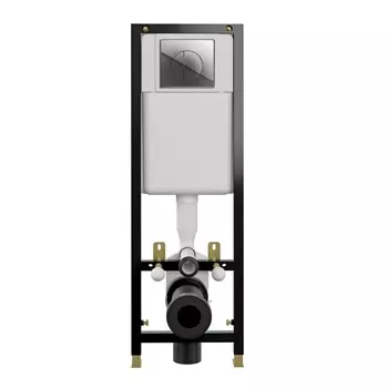 Система инсталляции для унитазов Cersanit Black 35 New S-IN-BLACK-Cg-w с клавишей Leon, глянцевый хром