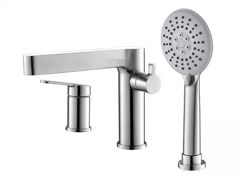 Смеситель BelBagno Delta на борт ванны с ручным выдвижным душем DEL-BVD3-IN