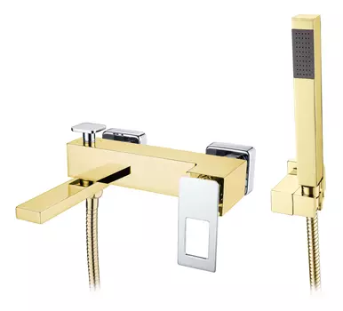 Смеситель Boheme Q 143-GCR для ванны с душем, gold chrome