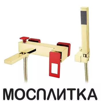 Смеситель Boheme Q 143-GR для ванны с душем, gold red