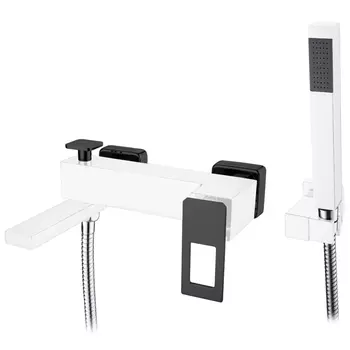 Смеситель Boheme Q 143-WB для ванны с душем, white black