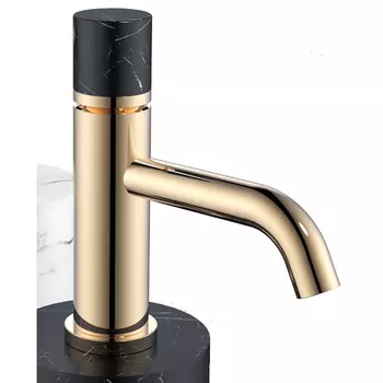 Смеситель Boheme Stick 121-G-MR-BLACK для раковины, gold