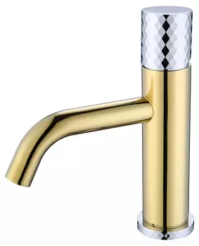 Смеситель Boheme Stick 121-GCR для раковины, gold diamond chrome