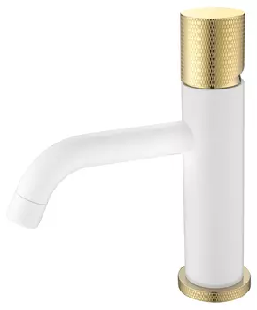 Смеситель Boheme Stick 121-WG.2 для раковины, white touch gold