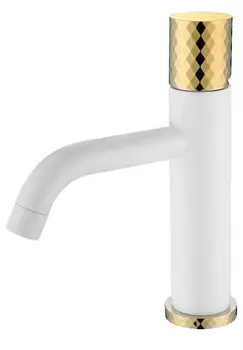 Смеситель Boheme Stick 121-WG для раковины, white diamond gold