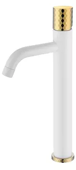 Смеситель Boheme Stick 122-WG для раковины, white diamond gold