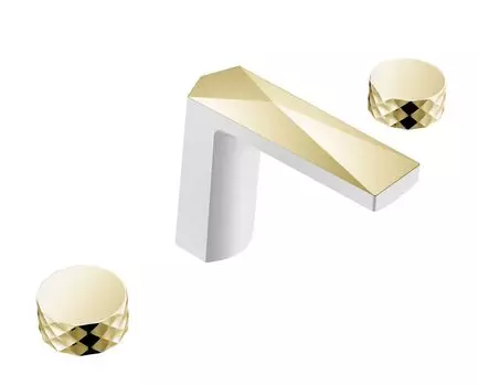 Смеситель Boheme Venturo 150-WG-DIAMOND для раковины, белый / золото