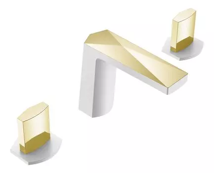 Смеситель Boheme Venturo 150-WG-ICE для раковины, белый / золото