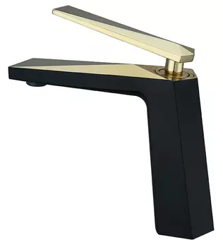 Смеситель Boheme Venturo 381-b для раковины, черный / золото