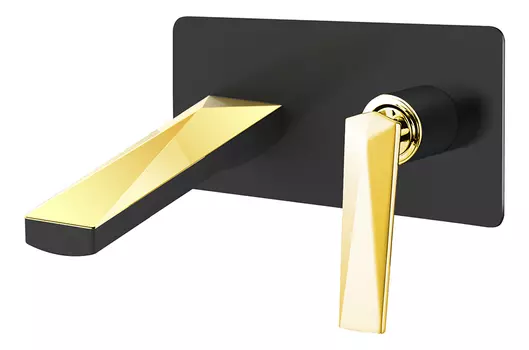 Смеситель Boheme Venturo 385-B для раковины, черный / золото