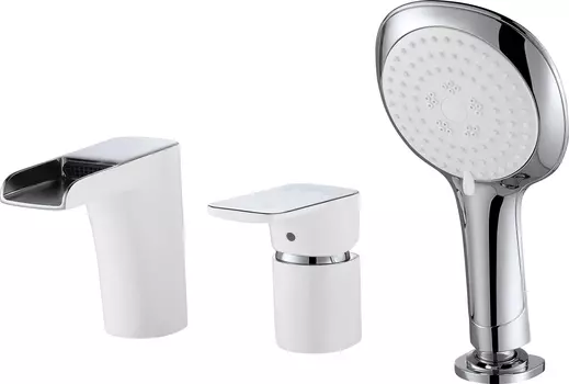 Смеситель D&amp;K Berlin Steinbeis DA1434216 на борт ванны, хром / белый