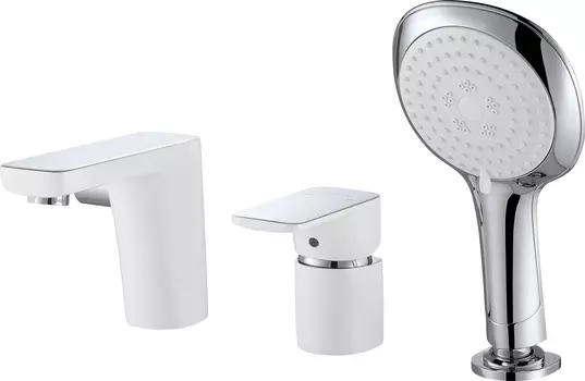 Смеситель D&amp;K Berlin Steinbeis DA1434916 на борт ванны, хром / белый