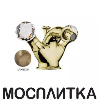 Смеситель для биде Webert Karenina KA710102065 c донным клапаном, бронза, ручки Swarovski