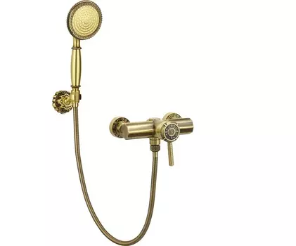 Смеситель для душа одноручковый + настенный держатель Bronze de Luxe 10123