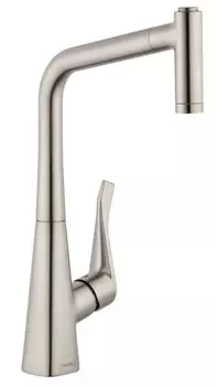 Смеситель для кухни Hansgrohe Metris с выдвижным изливом 220, золото