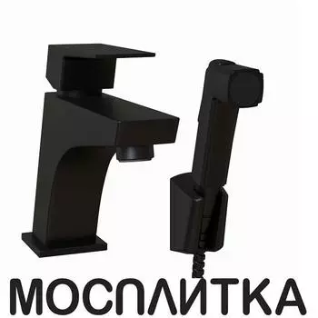 Смеситель для раковины с гигиеническим душем Paini Torre 98YO205/574 черный матовый