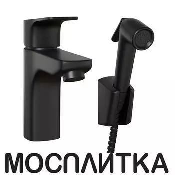 Смеситель для раковины с гигиеническим душем Paini Viva Style P4YO205/574 черный матовый