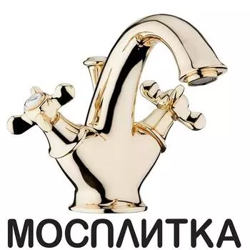 Смеситель для раковины Webert Ottocento OT700102010 c донным клапаном, золото