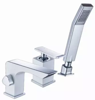 Смеситель для ванны Lemark Contest LM5845CW, хром/белый