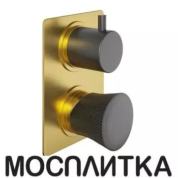 Смеситель для ванны с душем Paini Domus 18PJ691PZ матовое золото / черный матовый, на 2 потребителя