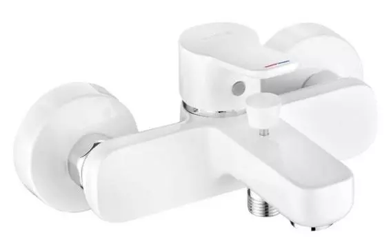 Смеситель для ванны с душем Kludi Pure&amp;Easy 376819165 белый/хром