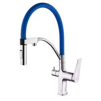 Смеситель Lemark Comfort Blue для кухни с подключением к фильтру с питьевой водой LM3074C-Blue