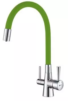 Смеситель Lemark Comfort для кухонной мойки LM3075C-Green зеленый/хром