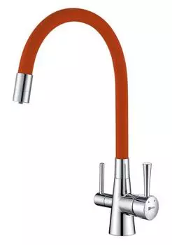 Смеситель Lemark Comfort для кухонной мойки LM3075C-Orange хром/оранжевый