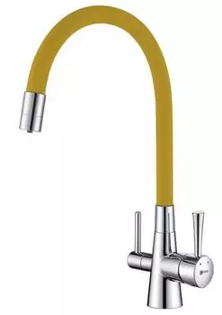 Смеситель Lemark Comfort для кухонной мойки LM3075C-Yellow хром/желтый