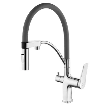 Смеситель Lemark Comfort Gray для кухни с подключением к фильтру с питьевой водой LM3074C-Gray