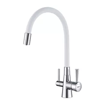 Смеситель Lemark Comfort White для кухни с подключением к фильтру с питьевой водой LM3075C-White