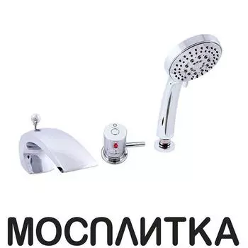 Смеситель на борт ванны на 3 отверстия Rav Slezak Dunaj Termostat DT272.5S, хром