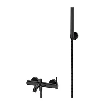 Смеситель Omnires для ванны с душевым комплектом (черный), Y1231BL