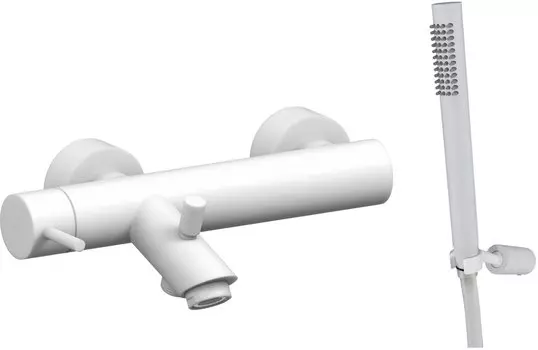 Смеситель Paffoni Light LIG023BO для ванны с душем, белый матовый