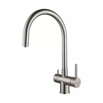 Смеситель Paulmark Heller He213218-SS для кухонной мойки, нержавеющая сталь