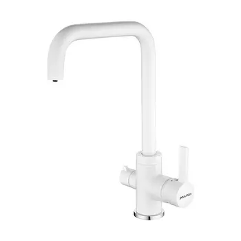 Смеситель Paulmark Logas Lo213021-431TW для кухонной мойки, белый