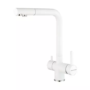 Смеситель Paulmark Skalen Sk213020-431 для кухонной мойки, матовый белый