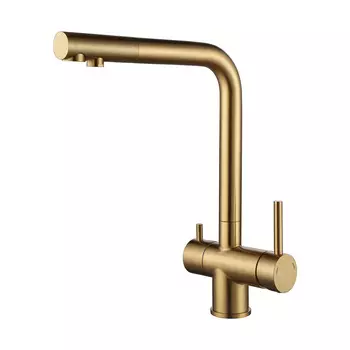 Смеситель Paulmark Skalen Sk213020-BG для кухонной мойки, брашированное золото