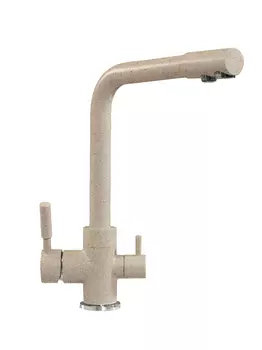 Смеситель Polygran Высокий Дуо 627536 для кухонной мойки, песочный